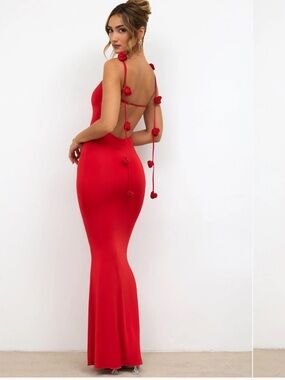 Oh Polly | Dresses | Oh Polly Anley Embellished Halter Neck Ruffle Maxi  Dress | Poshmark
